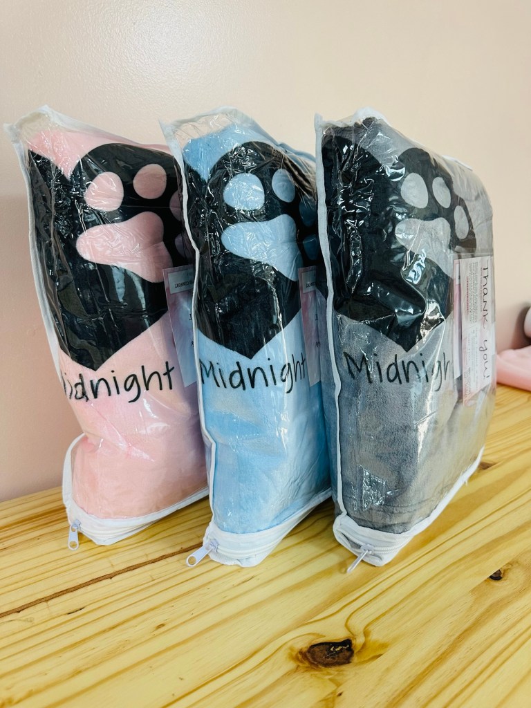 Pet loss memorial throw blanket handcrafted by Wild Wishes Shop.